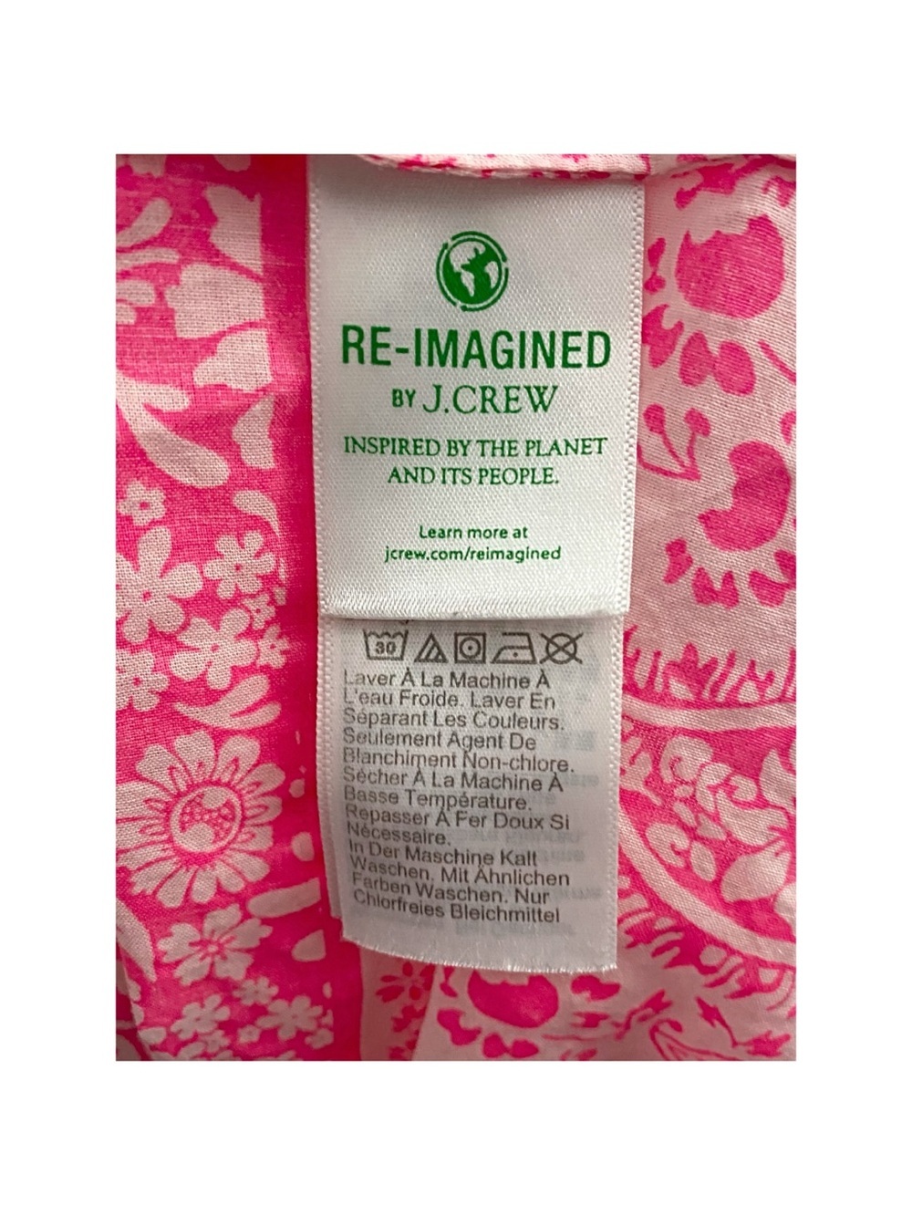 J.Crew Border-Printed Cover-Up Tunic Dress in Bright Pink Size 2X Beach Vacation - Picture 6 of 6